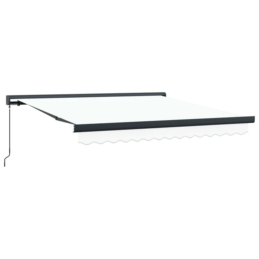 Auvent rétractable Blanc 350 x 250 cm Toile et Aluminium - 2