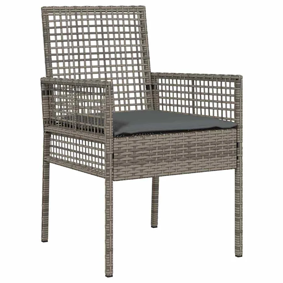 Ensemble bistro de jardin 3 pcs Gris polyrotin - 6