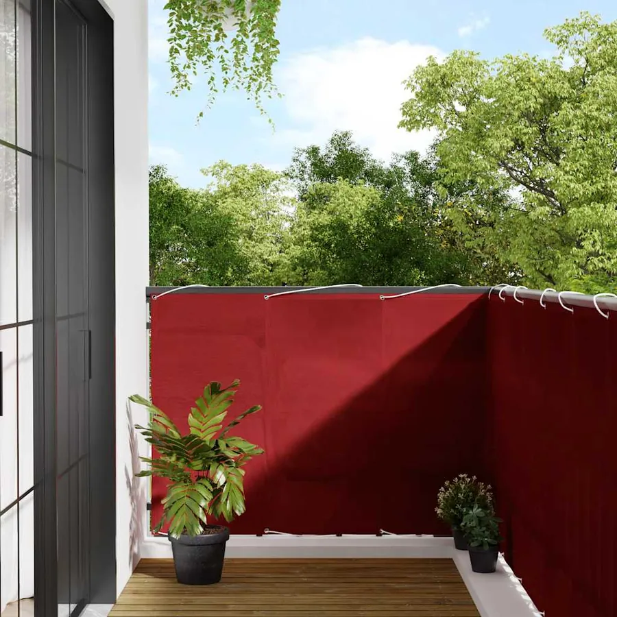 Paravent de balcon rouge 120 x 800 cm 100 % polyester Oxford
