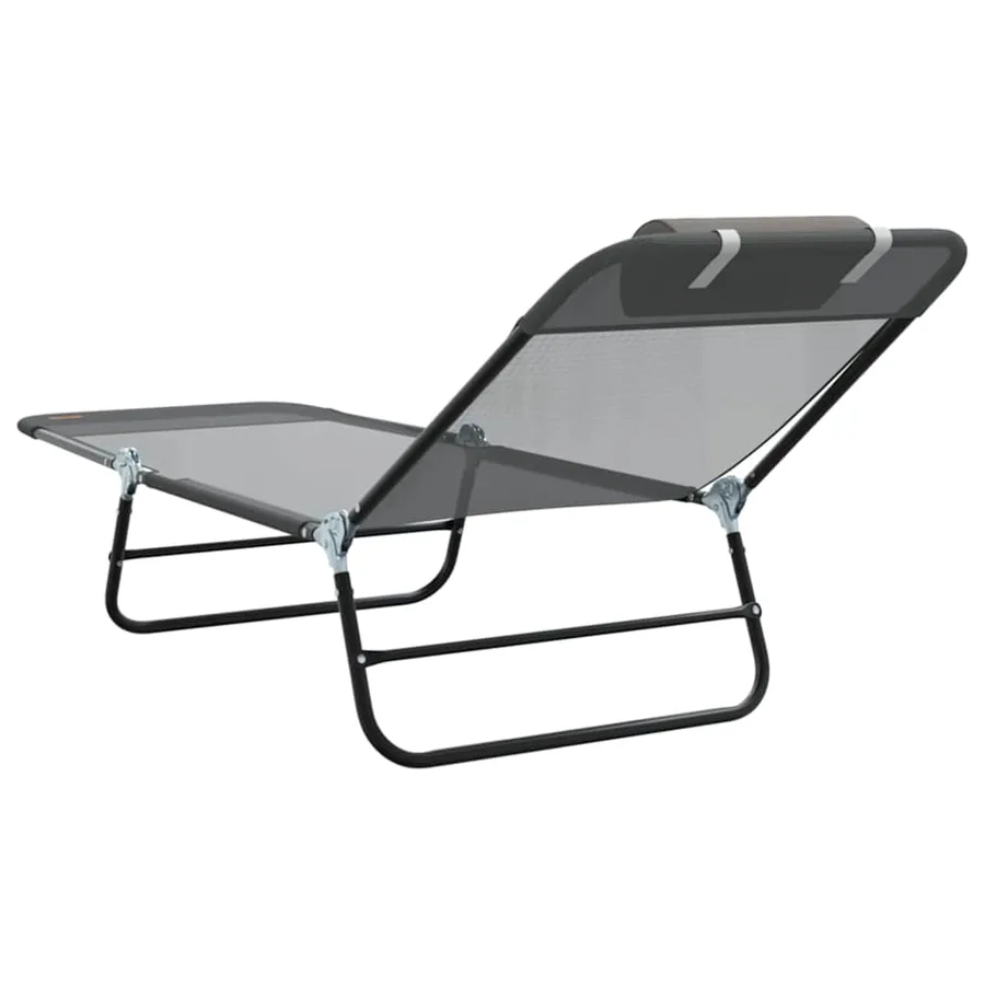 Chaise longue pliante Noir 182 x 55 x 85,5 cm Textilène - 17