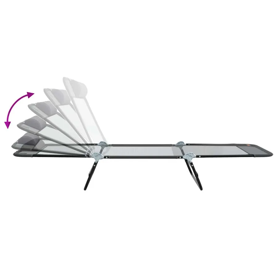 Chaise longue pliante Noir 182 x 55 x 85,5 cm Textilène - 20