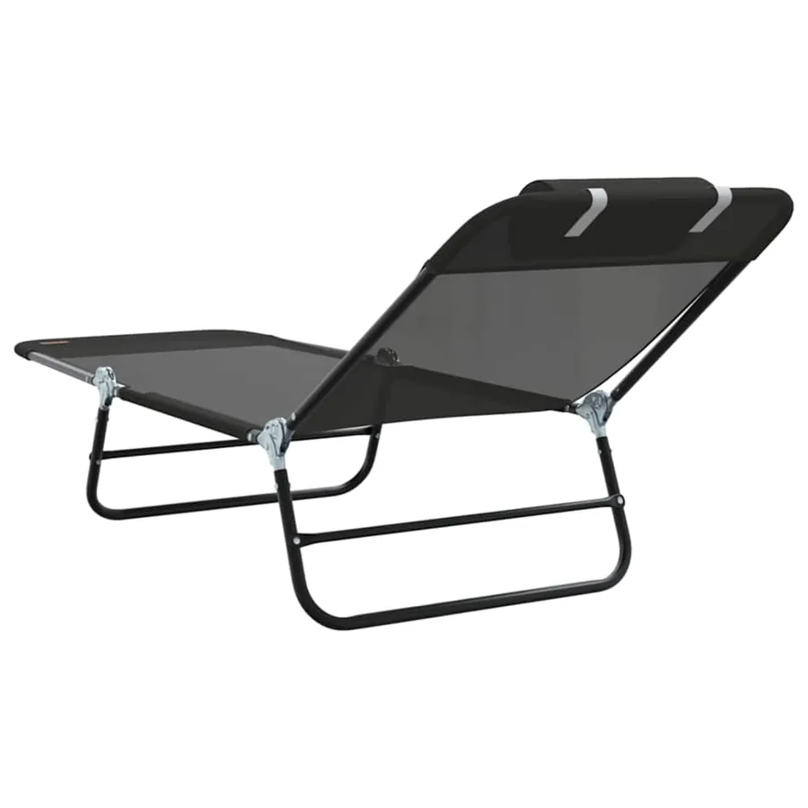 Chaise longue pliante Noir 182 x 55 x 85,5 cm Textilène - 40