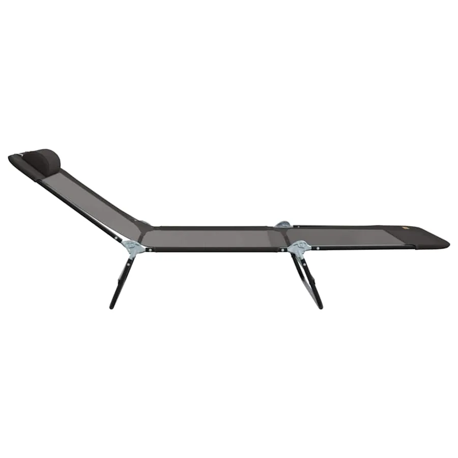Chaise longue pliante Noir 182 x 55 x 85,5 cm Textilène - 5