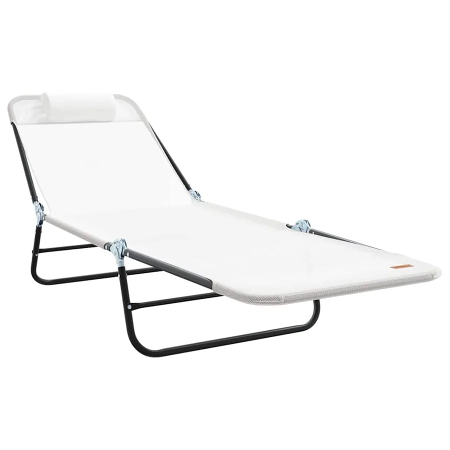 Chaise longue pliante Noir 182 x 55 x 85,5 cm Textilène - 60