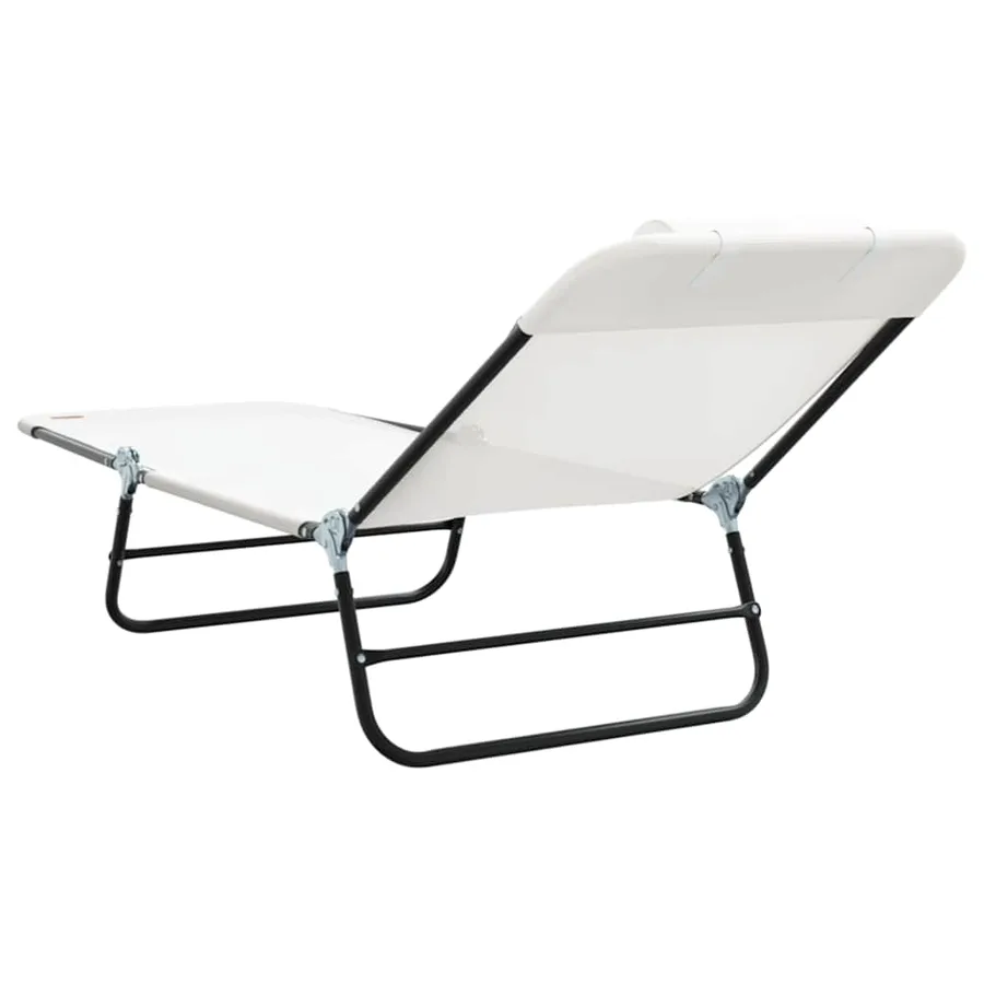 Chaise longue pliante Noir 182 x 55 x 85,5 cm Textilène - 63
