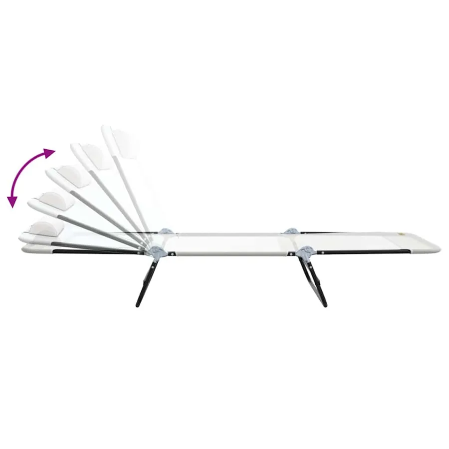 Chaise longue pliante Noir 182 x 55 x 85,5 cm Textilène - 64