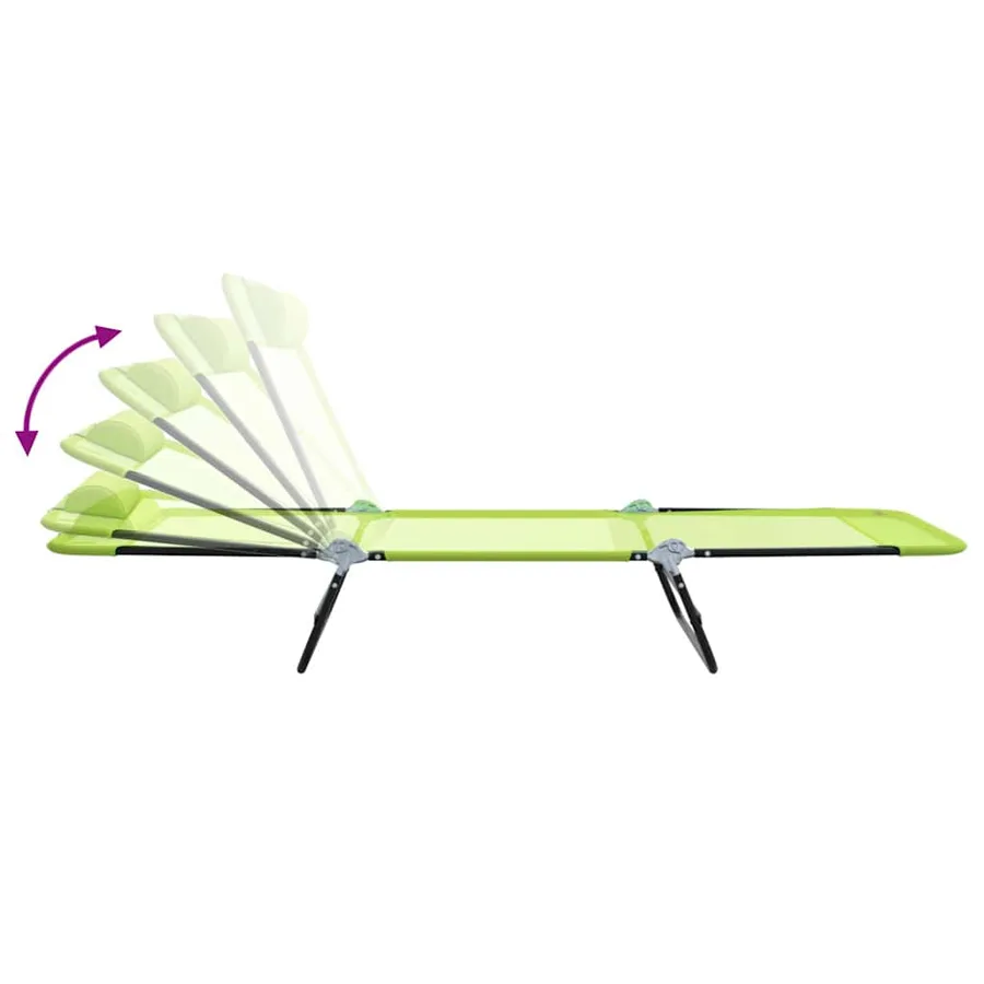Chaise longue pliante Noir 182 x 55 x 85,5 cm Textilène - 77