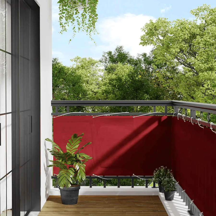 Paravent de balcon rouge 75 x 700 cm 100 % polyester Oxford