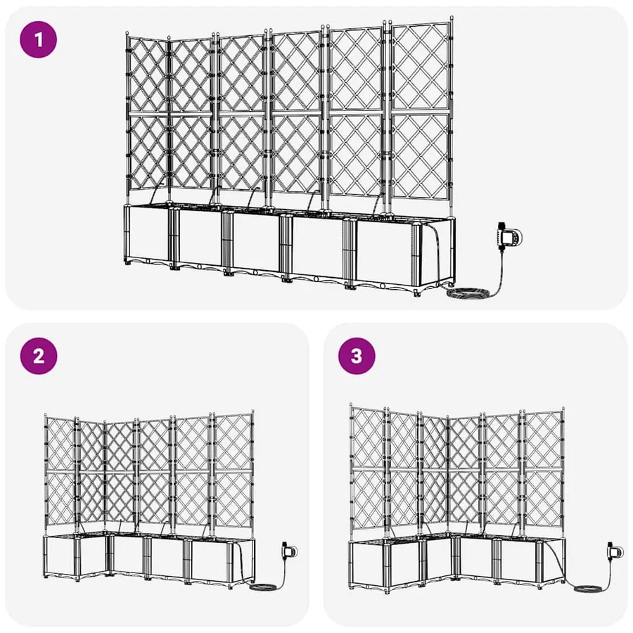 Cache-pot de jardin 5 pc Marron 120 x 120 x 142 cm PP - 10