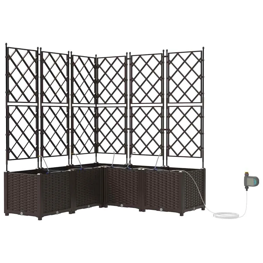 Cache-pot de jardin 5 pc Marron 120 x 120 x 142 cm PP - 2