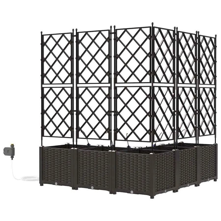 Cache-pot de jardin 5 pc Marron 120 x 120 x 142 cm PP - 7