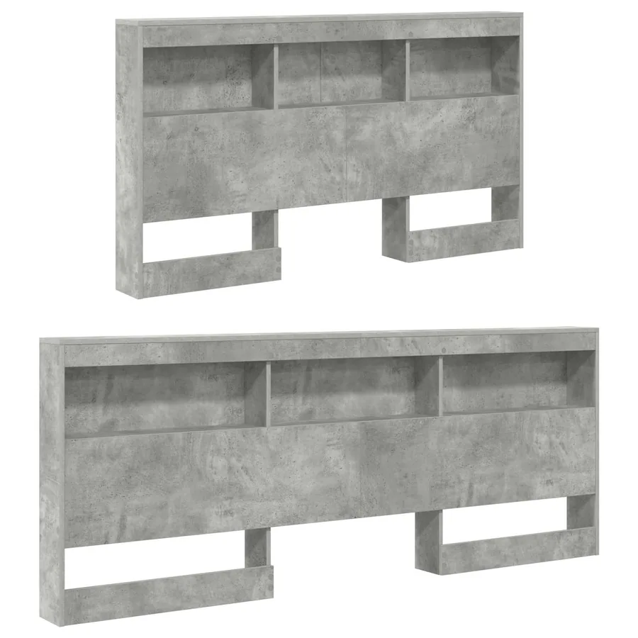 Tête de lit de rangement Gris béton 140 cm Bois d'ingénierie - 5