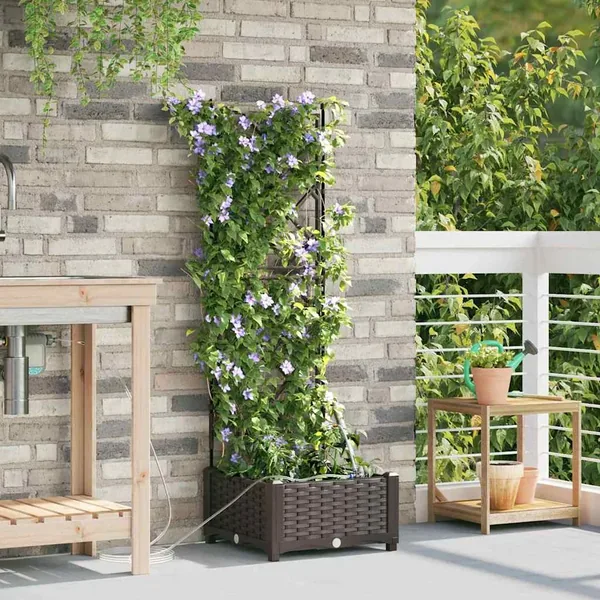 Cache-pot de jardin Marron 40 x 40 x 126 cm PP
