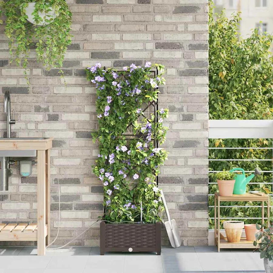 Cache-pot de jardin Marron 40 x 40 x 126 cm PP - 3