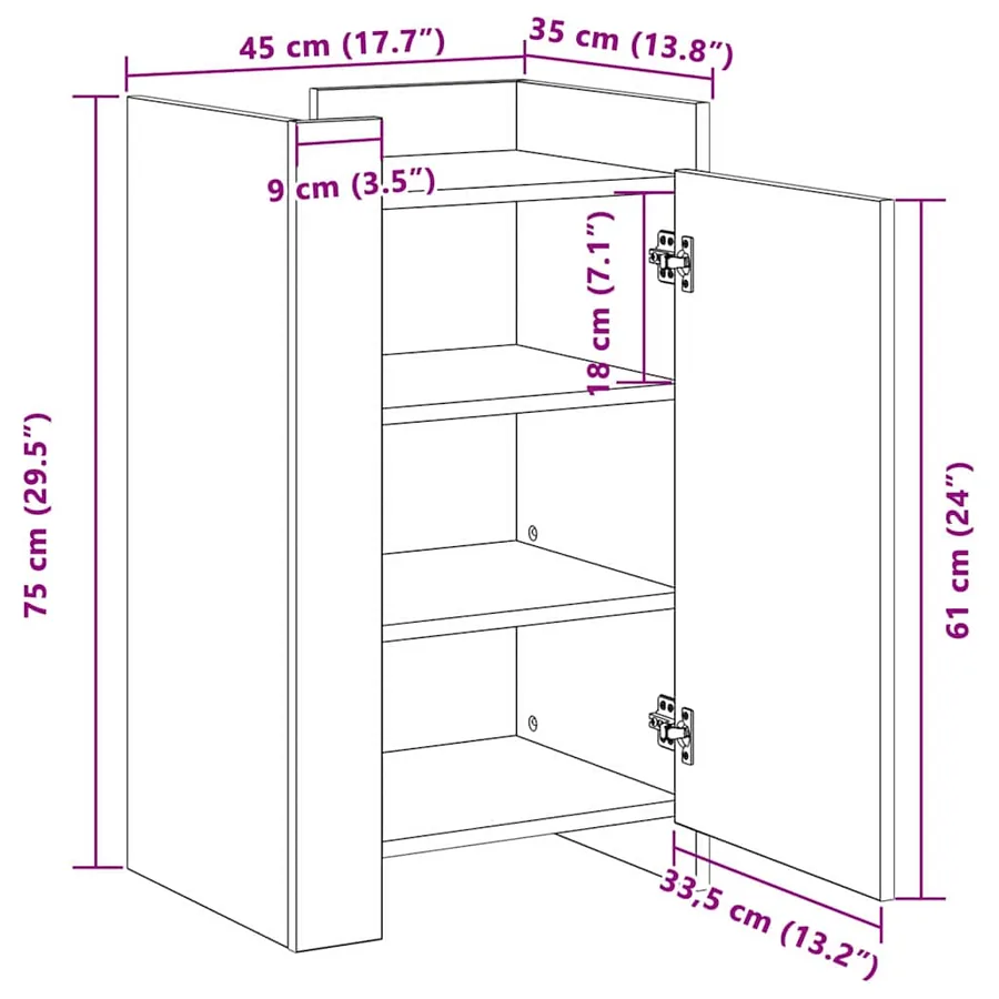 Buffet Chêne artisanal 45 x 35 x 75 cm - 12