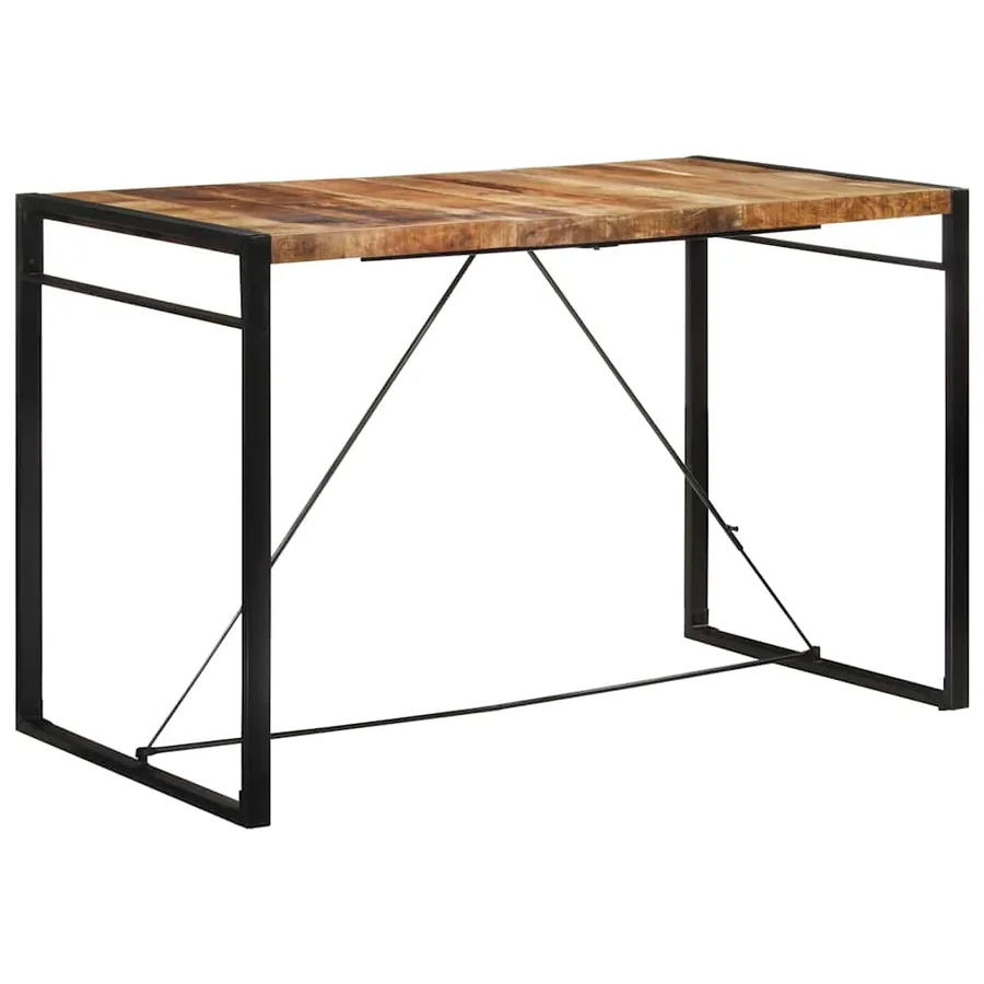 Table de bar 175x90x110 cm bois de manguier massif brut - 10