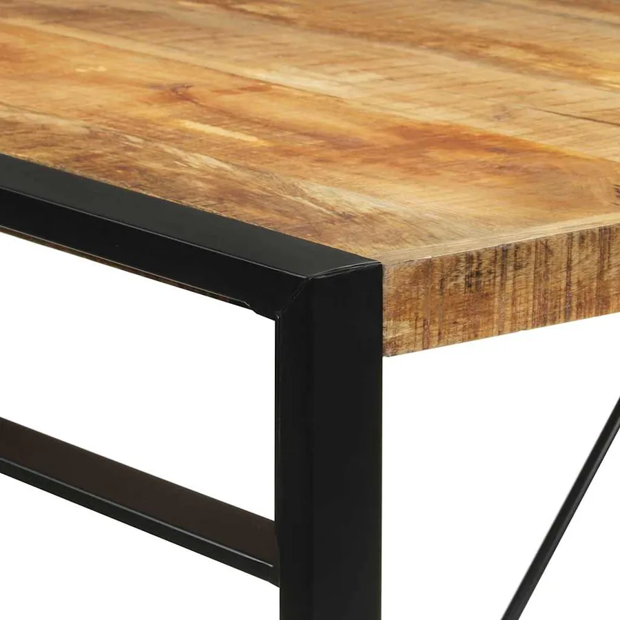 Table de bar 175x90x110 cm bois de manguier massif brut - 5