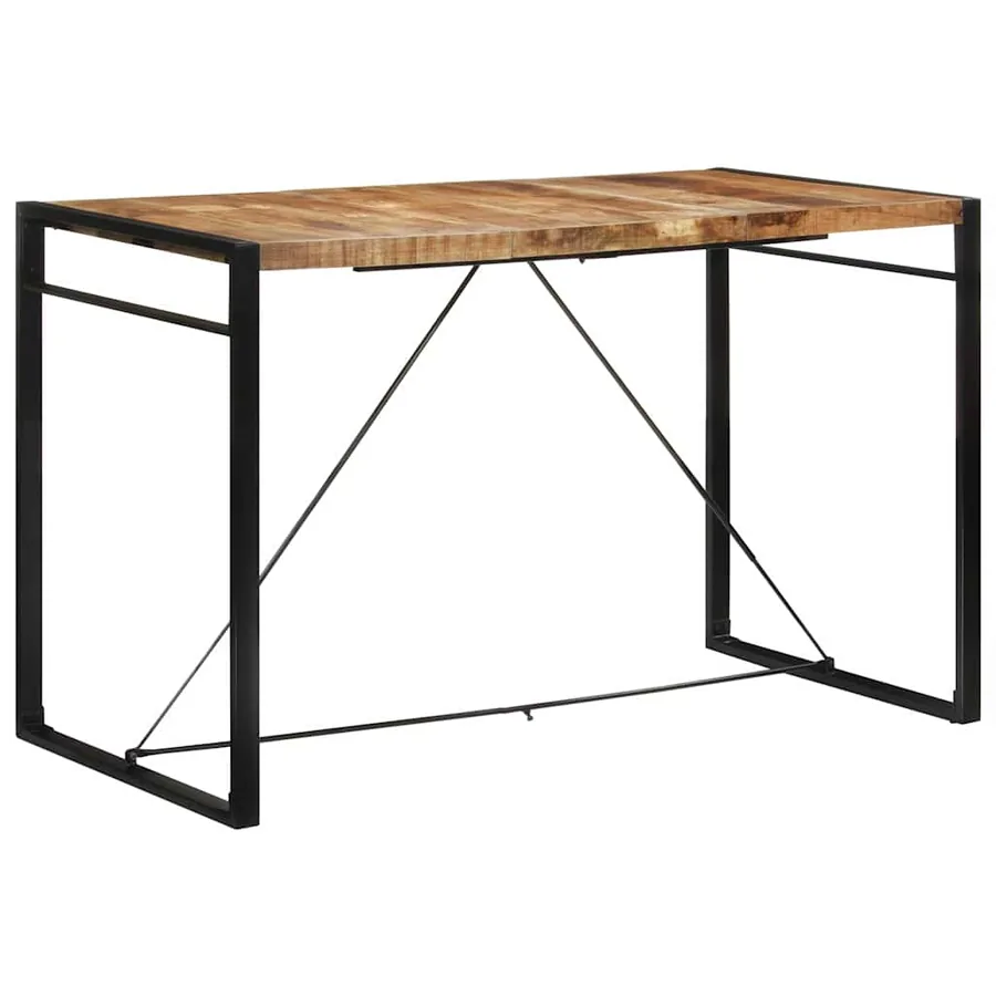 Table de bar 175x90x110 cm bois de manguier massif brut - 9