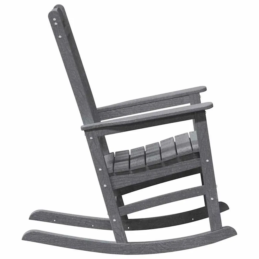 Chaise Berçante de Jardin Gris clair 92 x 70 x 108 cm HDPE - 5