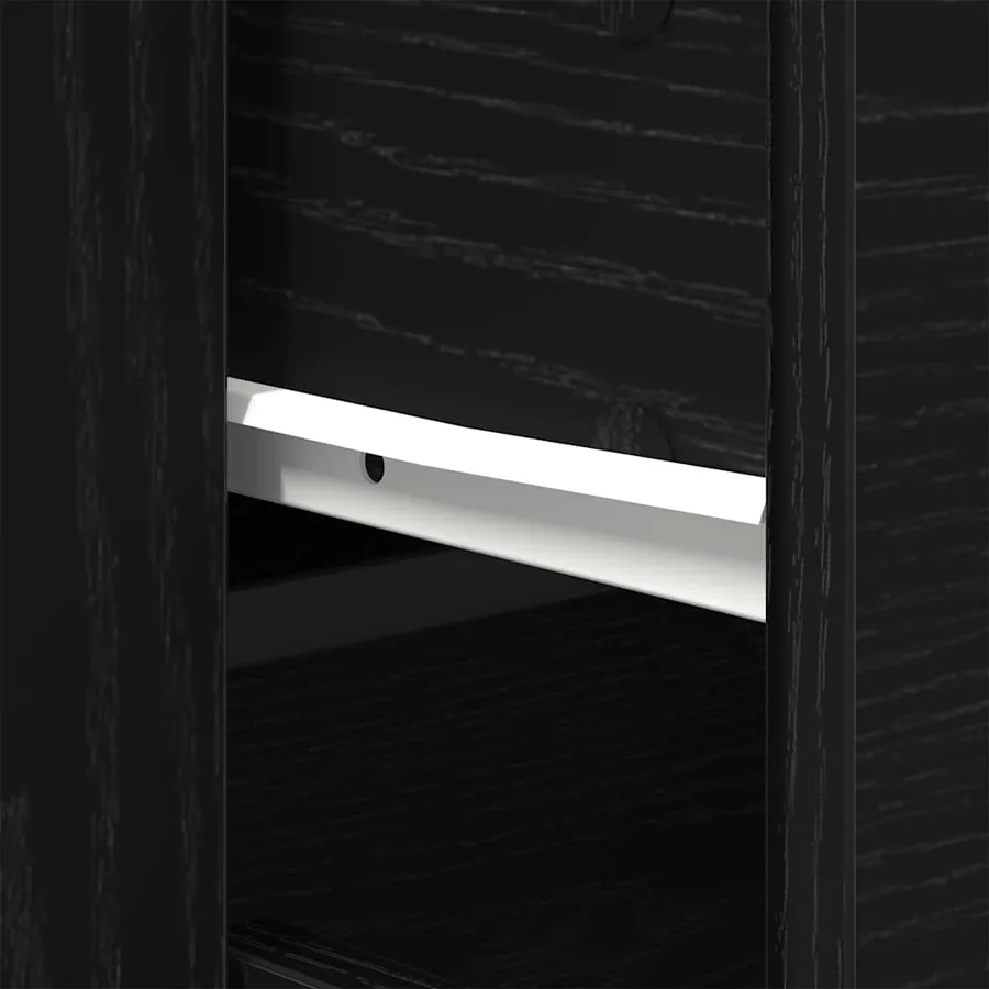 Buffet avec tiroir Chêne noir 80 x 33 x 70 cm Bois d'ingénierie - 9