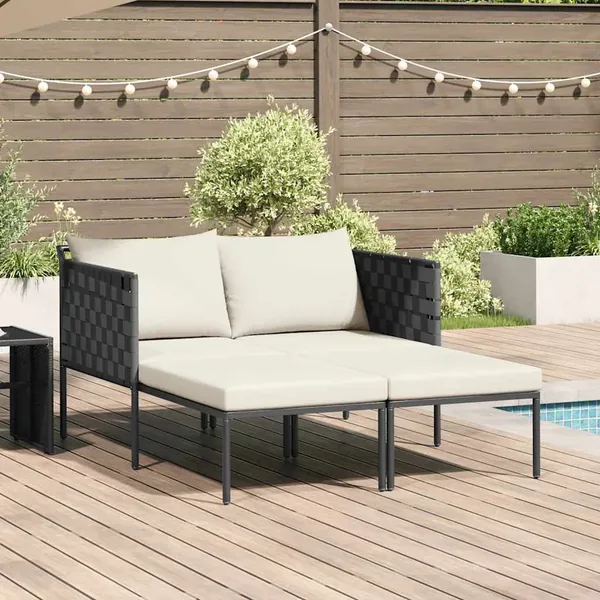 Transat Anthracite 153 x 115 x 69.5 cm Acier enduit de poudre