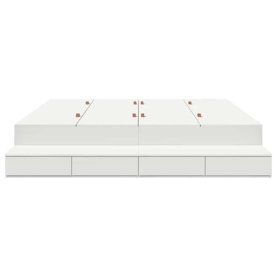 Cadre de lit avec rangement Blanc 200 cm Bois d'ingénierie - 5