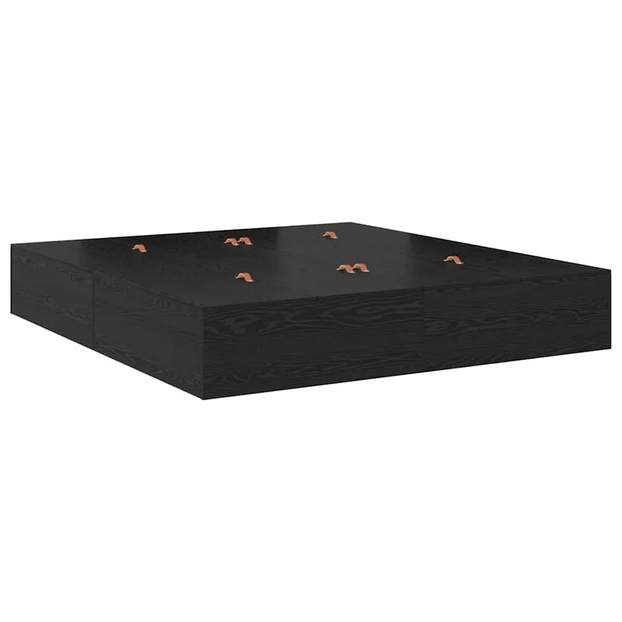 Cadre de lit avec rangement Chêne noir 200 x 200 cm - 5