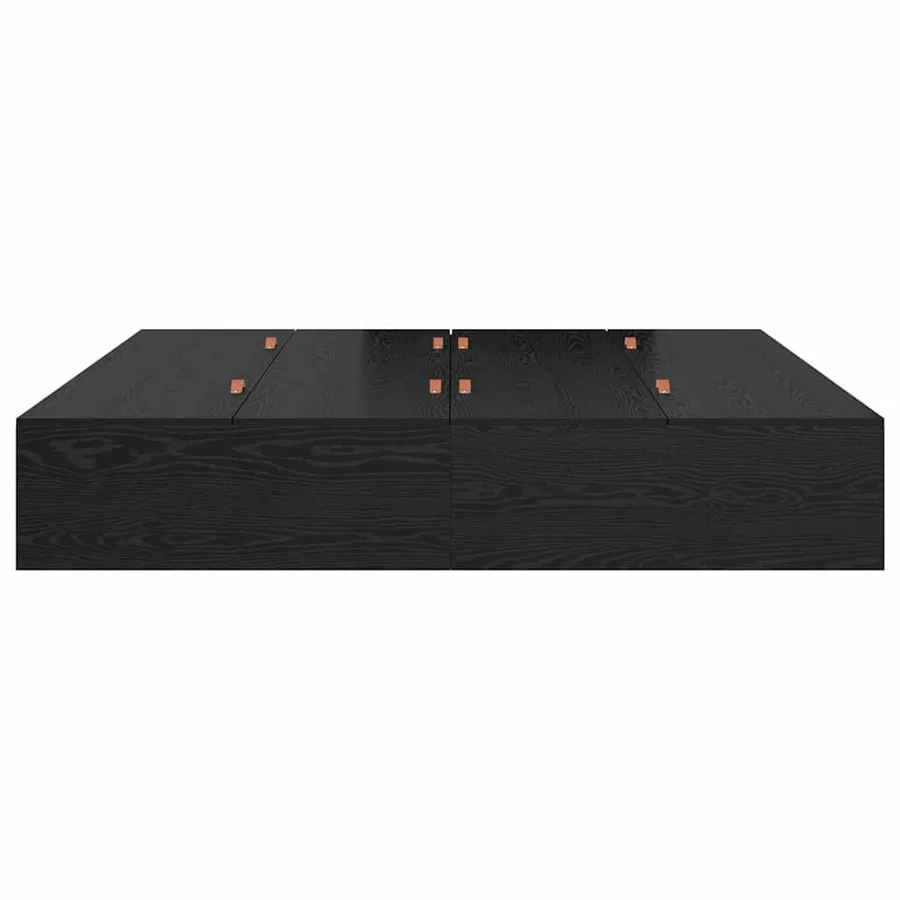 Cadre de lit avec rangement Chêne noir 200 x 200 cm - 6