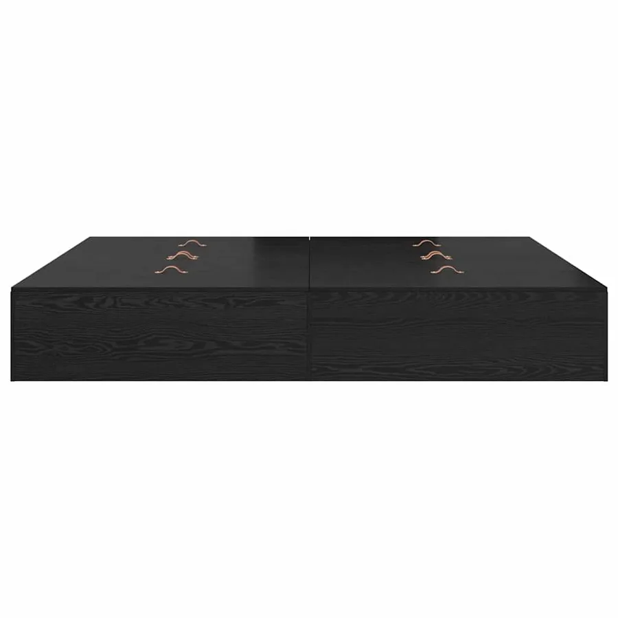 Cadre de lit avec rangement Chêne noir 200 x 200 cm - 7