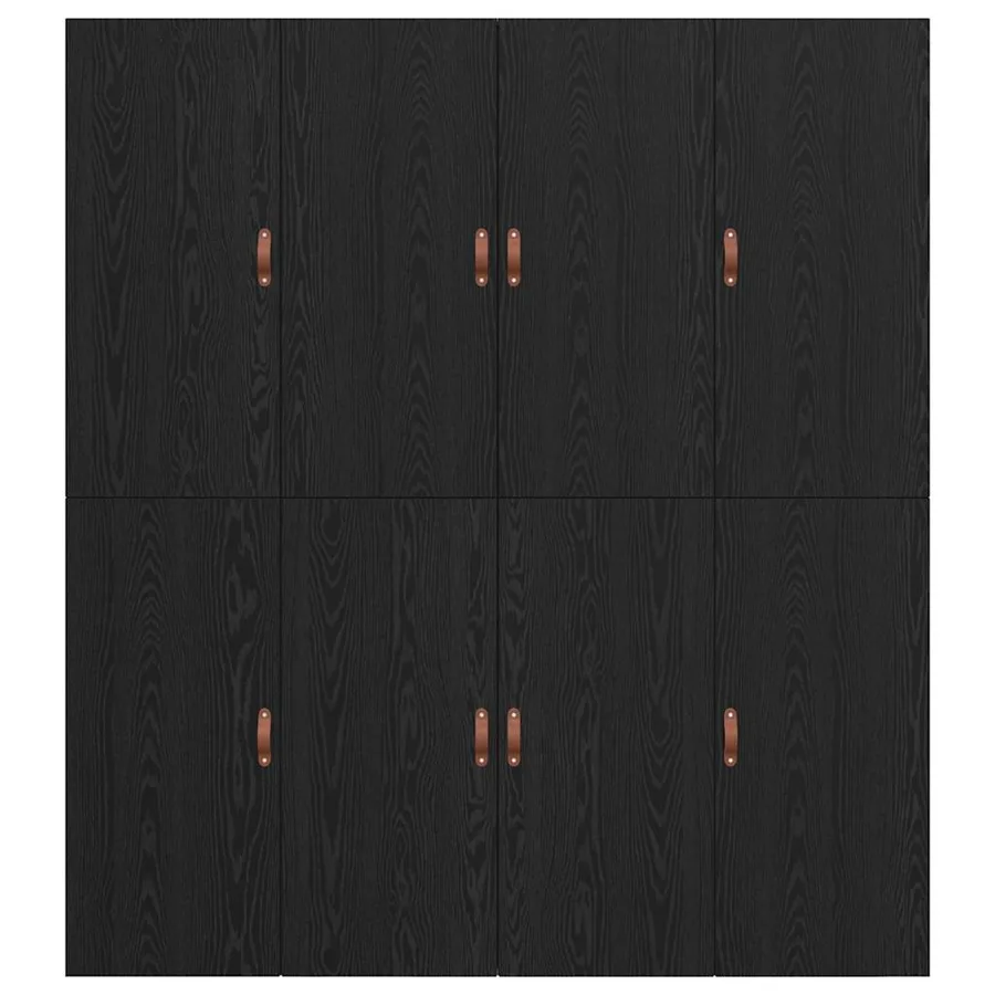 Cadre de lit avec rangement Chêne noir 200 x 200 cm - 9