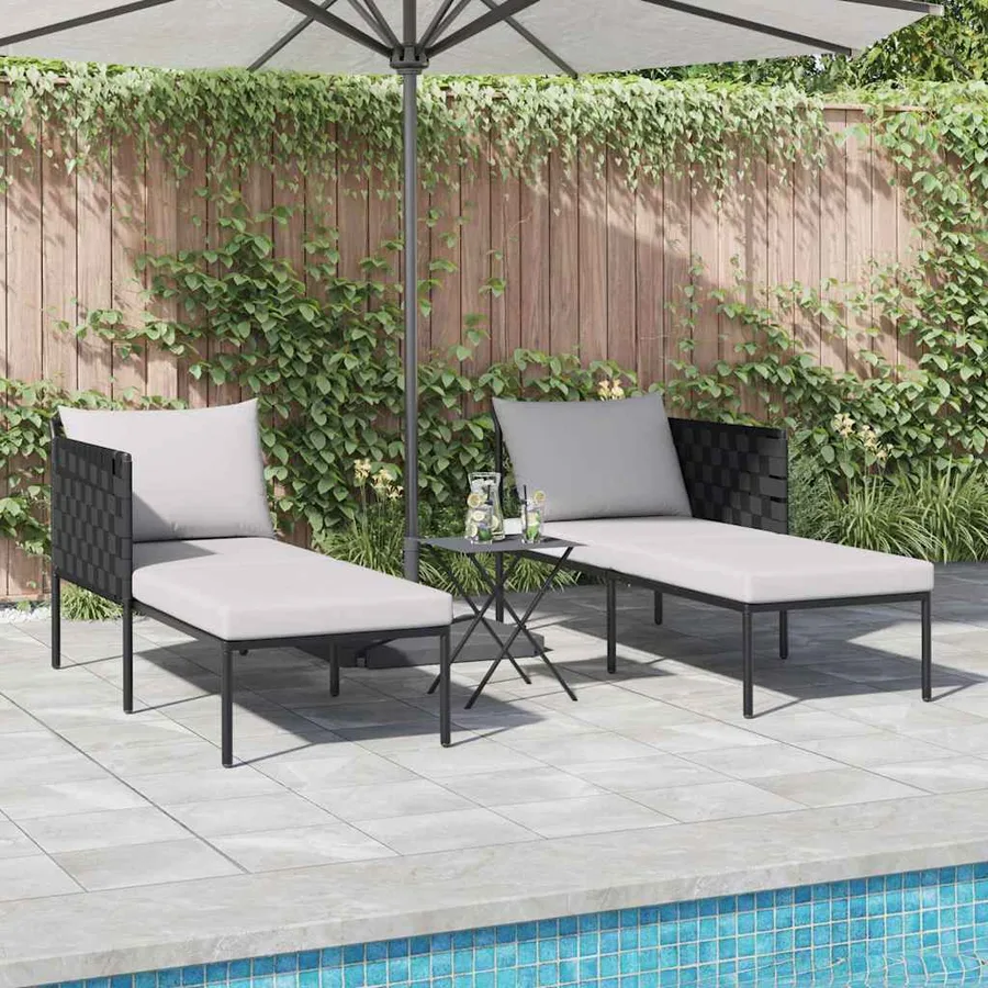 Transat Anthracite 153 x 115 x 69.5 cm Acier enduit de poudre - 3