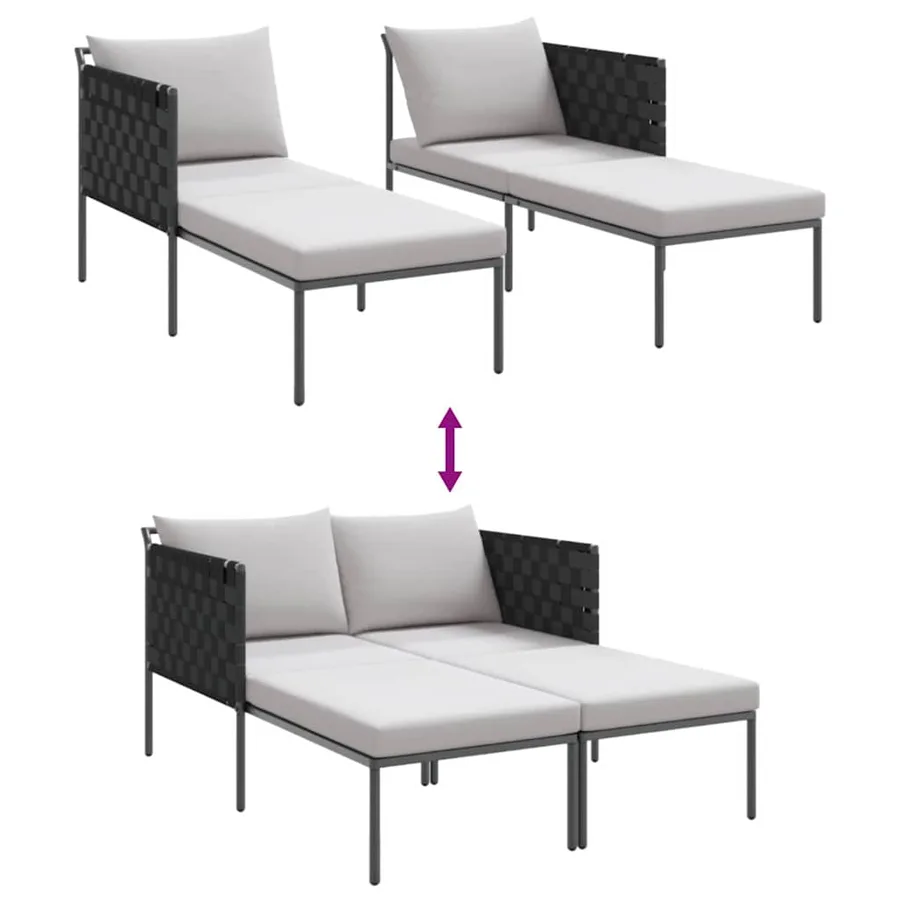 Transat Anthracite 153 x 115 x 69.5 cm Acier enduit de poudre - 8