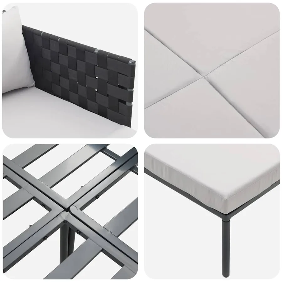 Transat Anthracite 153 x 115 x 69.5 cm Acier enduit de poudre - 9