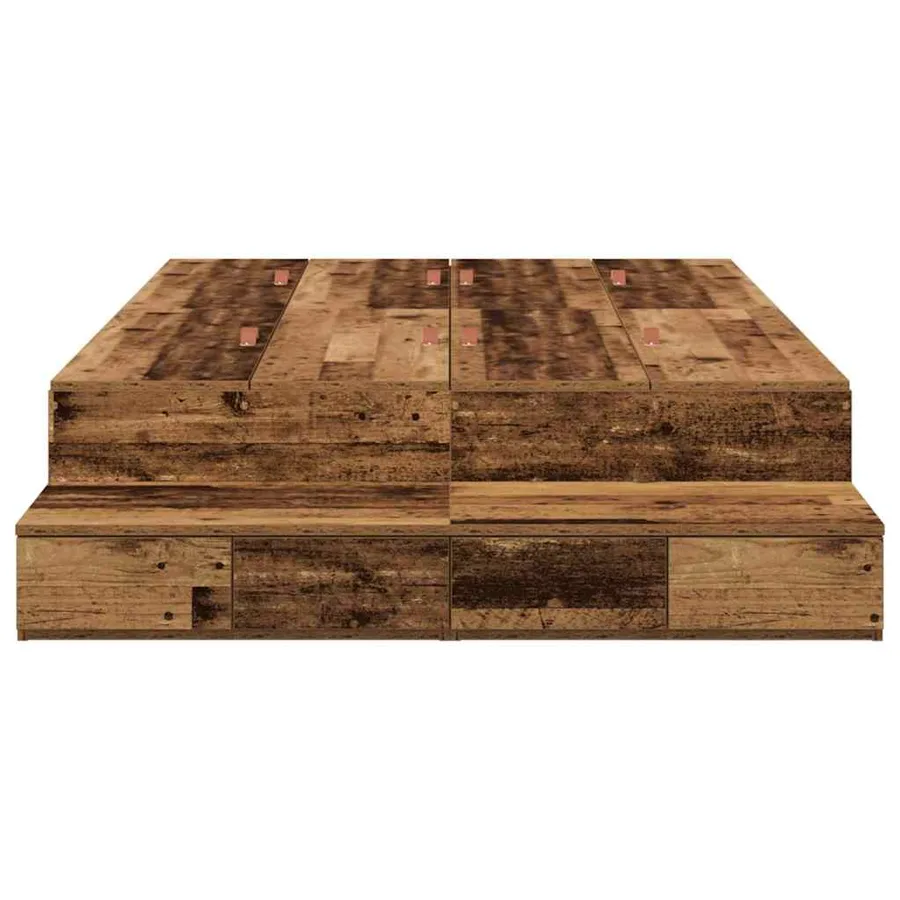 Cadre de lit avec rangement avec tiroir Bois Ancien 120 cm - 7