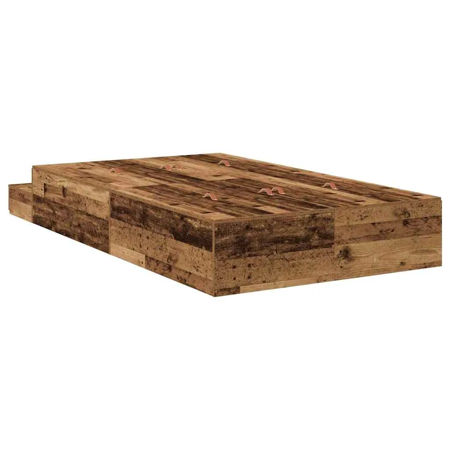 Cadre de lit avec rangement avec tiroir Bois Ancien 120 cm - 9