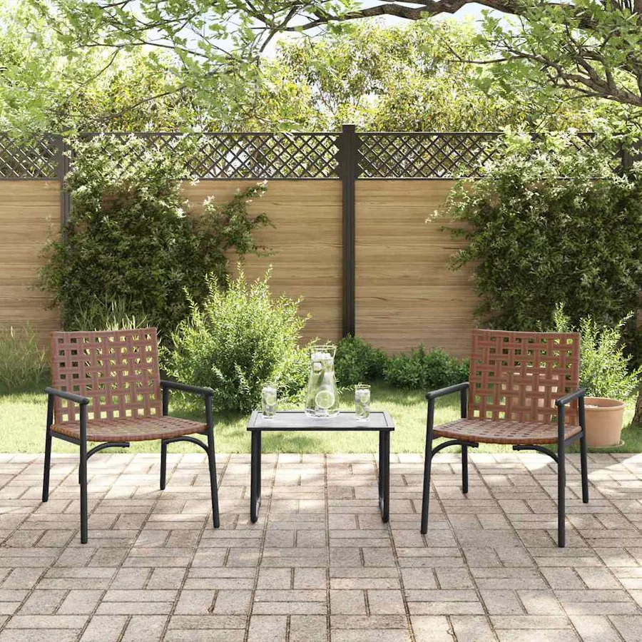 Chaise de jardin 2 pcs Marron 78 x 55,5 x 75,5 cm polyrotin - 3