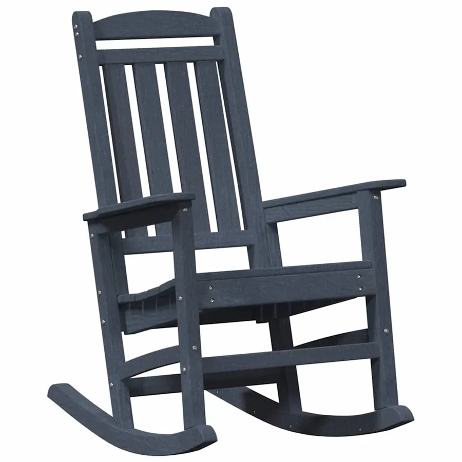 Chaise à bascule 3 pcs Bleu marine Polyéthylène - 5