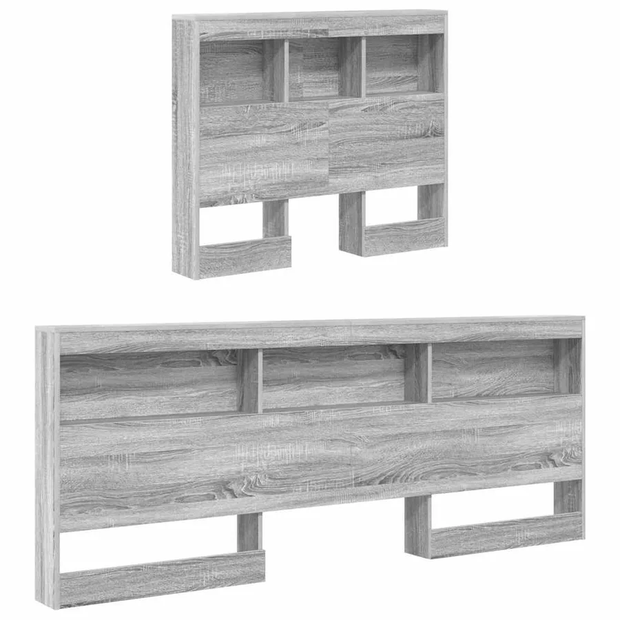 Lit Bibliothèque Sonoma gris 100 x 200 cm Bois d'ingénierie - 5