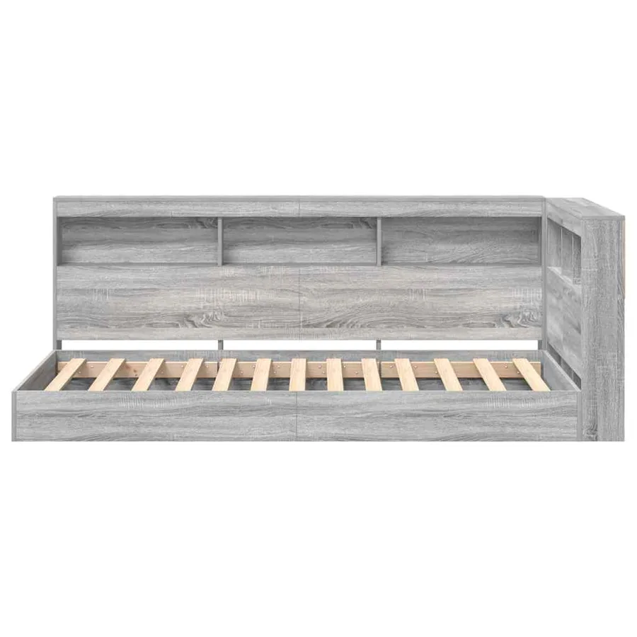 Lit Bibliothèque Sonoma gris 100 x 200 cm Bois d'ingénierie - 6