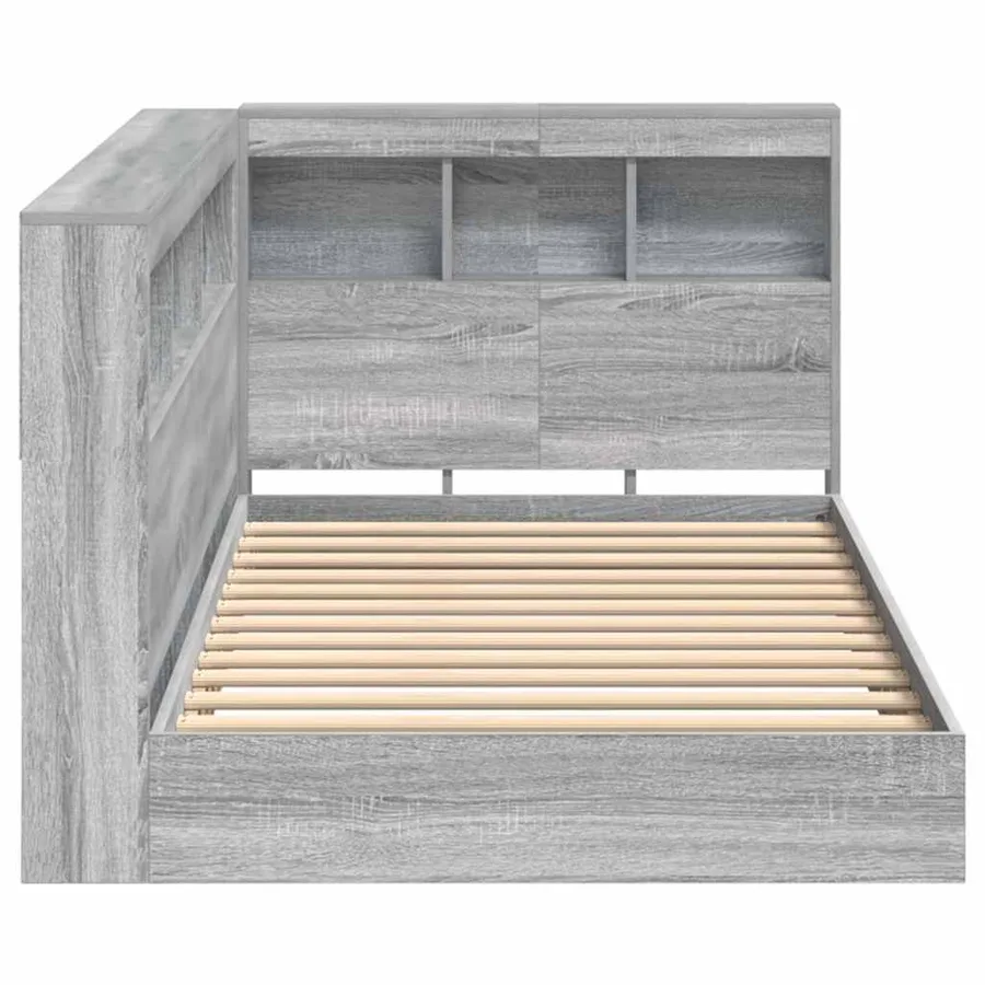 Lit Bibliothèque Sonoma gris 100 x 200 cm Bois d'ingénierie - 7