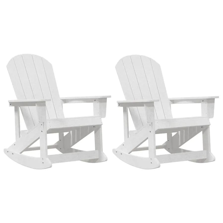 Chaises Berçantes Adirondack 2 pcs Blanc HDPE - 2