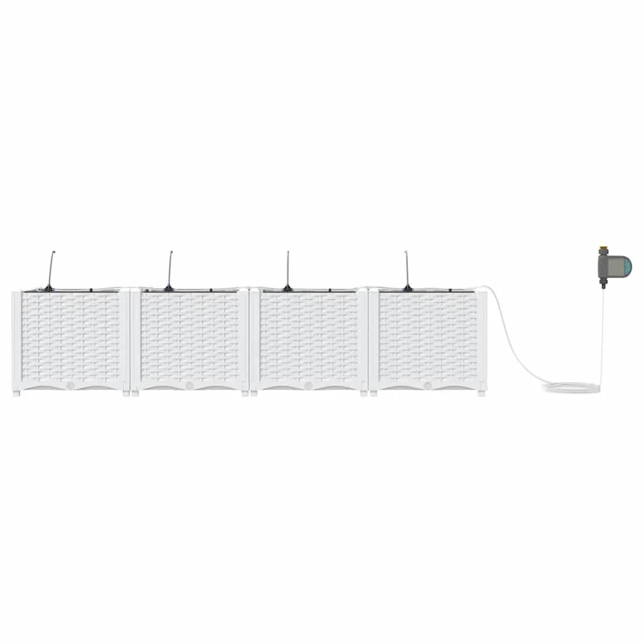 Cache-pot de jardin 4 pc Blanc 160 x 40 x 37,5 cm PP - 6