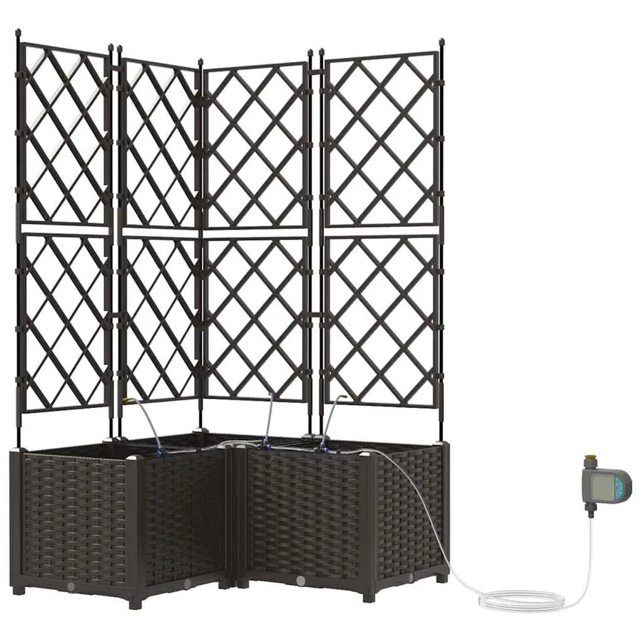 Cache-pot de jardin 3 pc Marron 80 x 80 x 142 cm PP - 2