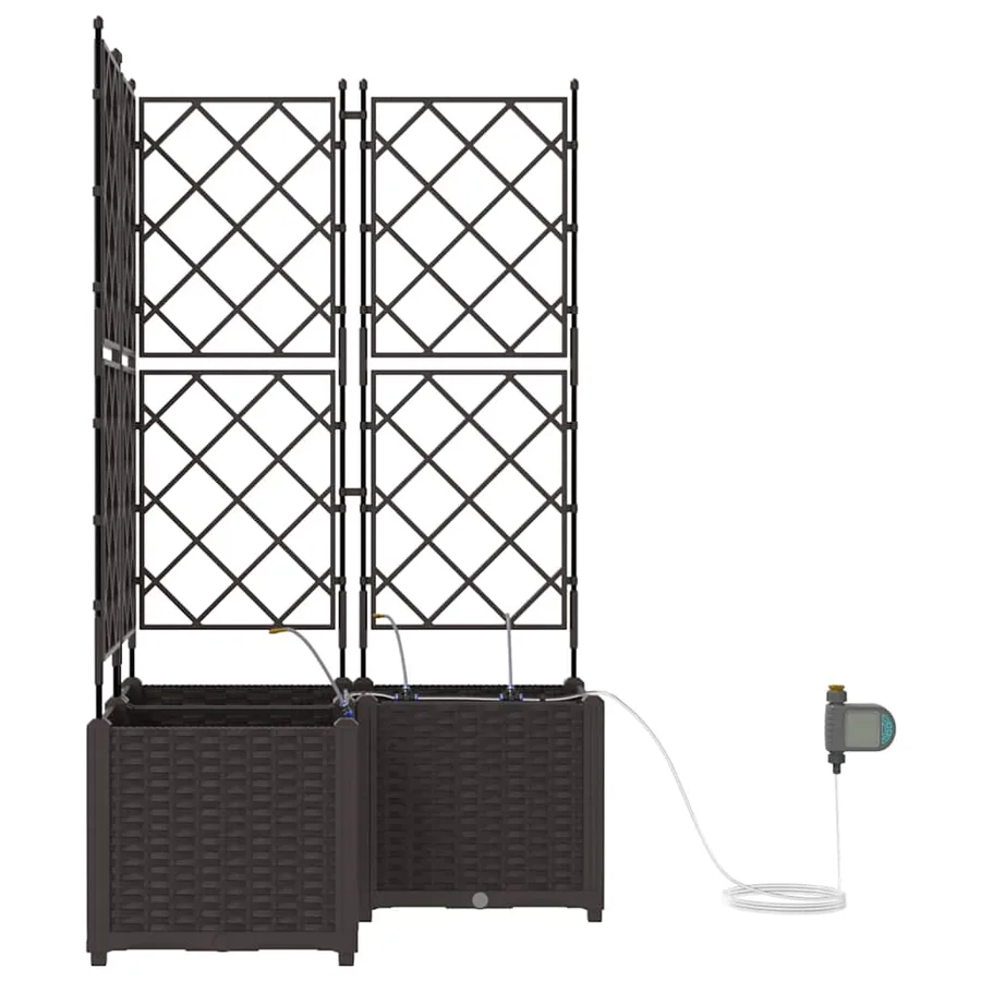 Cache-pot de jardin 3 pc Marron 80 x 80 x 142 cm PP - 6