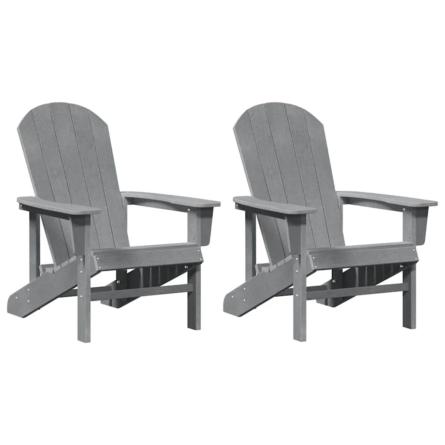 Chaise de jardin 2 pcs Gris clair 82 x 74 x 92 cm Polyéthylène - 2