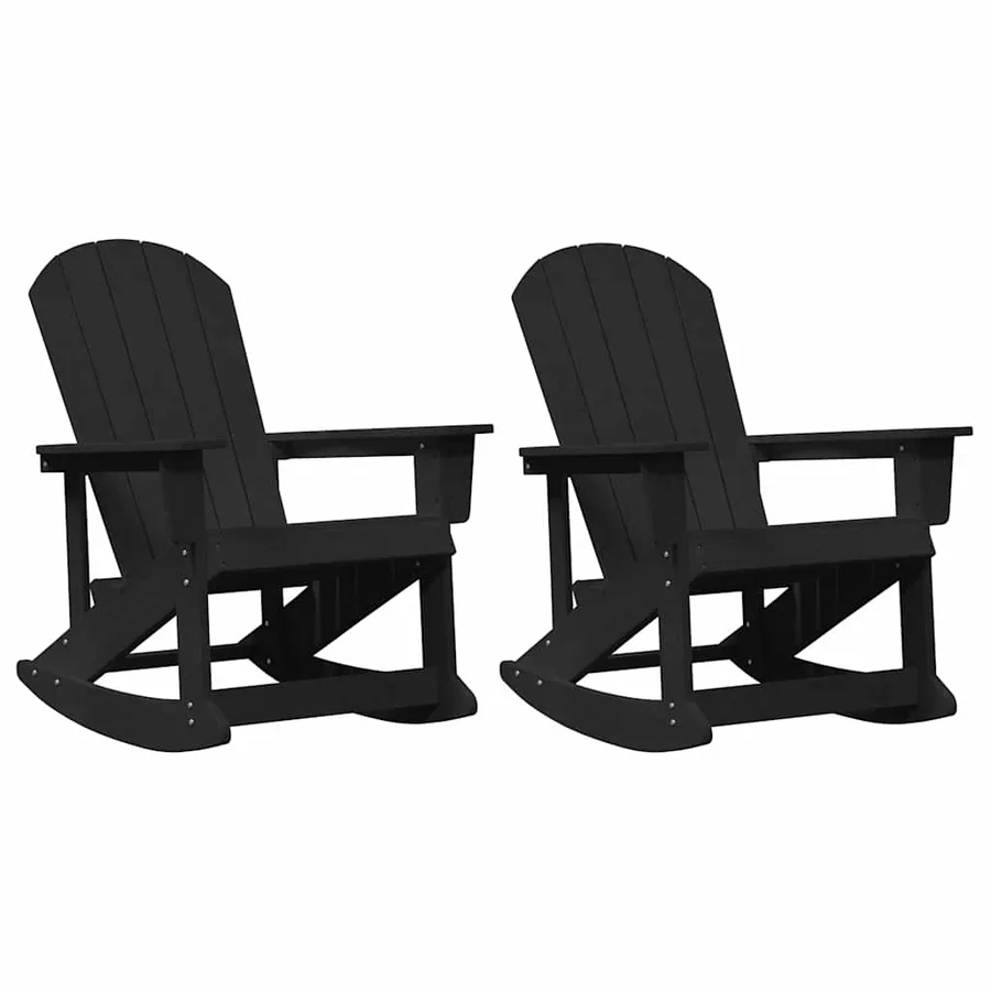 Chaises Berçantes Adirondack 2 pcs Noir HDPE - 2