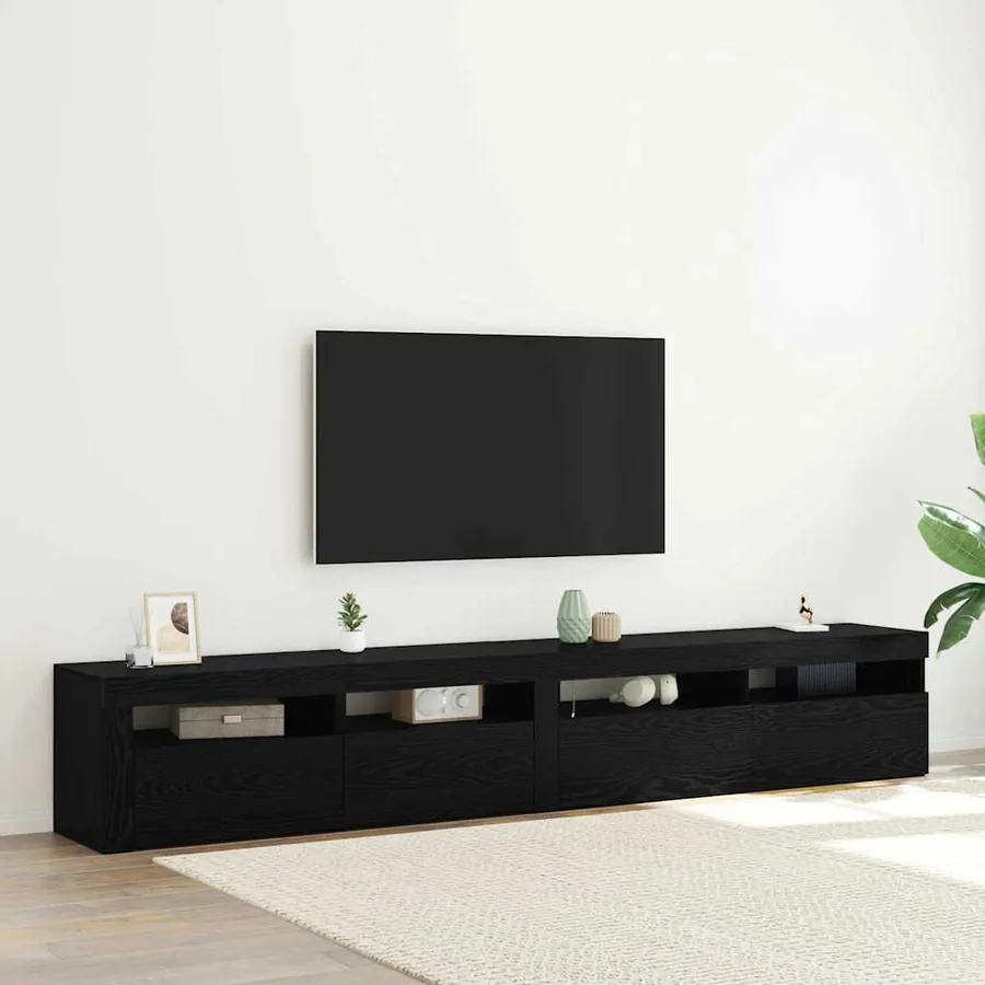 Meuble TV 2 pcs Chêne noir 240 x 35 x 40 cm Bois d'ingénierie