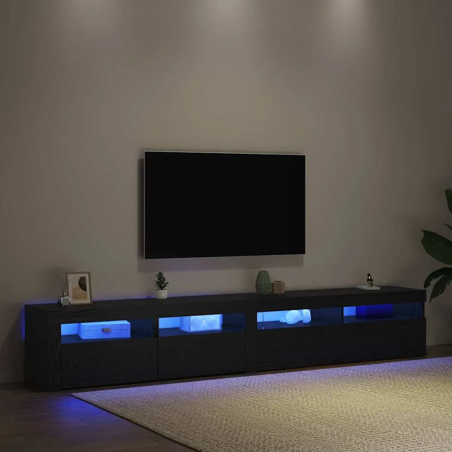 Meuble TV 2 pcs Chêne noir 240 x 35 x 40 cm Bois d'ingénierie - 5