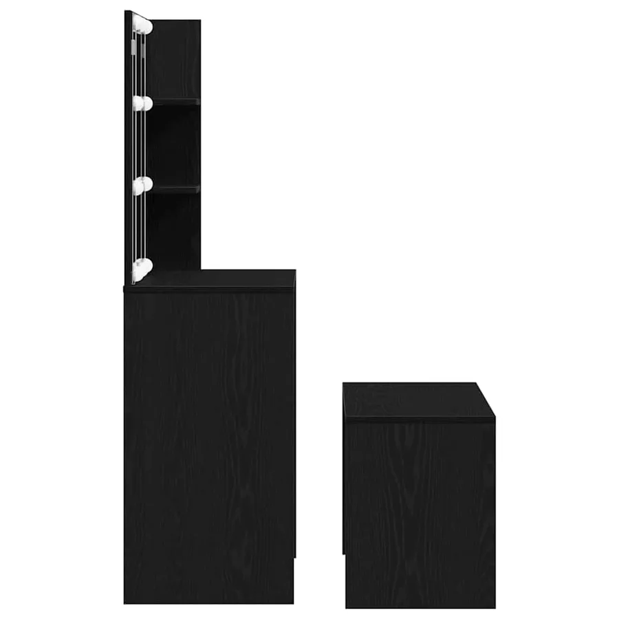 Ensemble de table de maquillage LED 2 pcs Chêne noir - 8