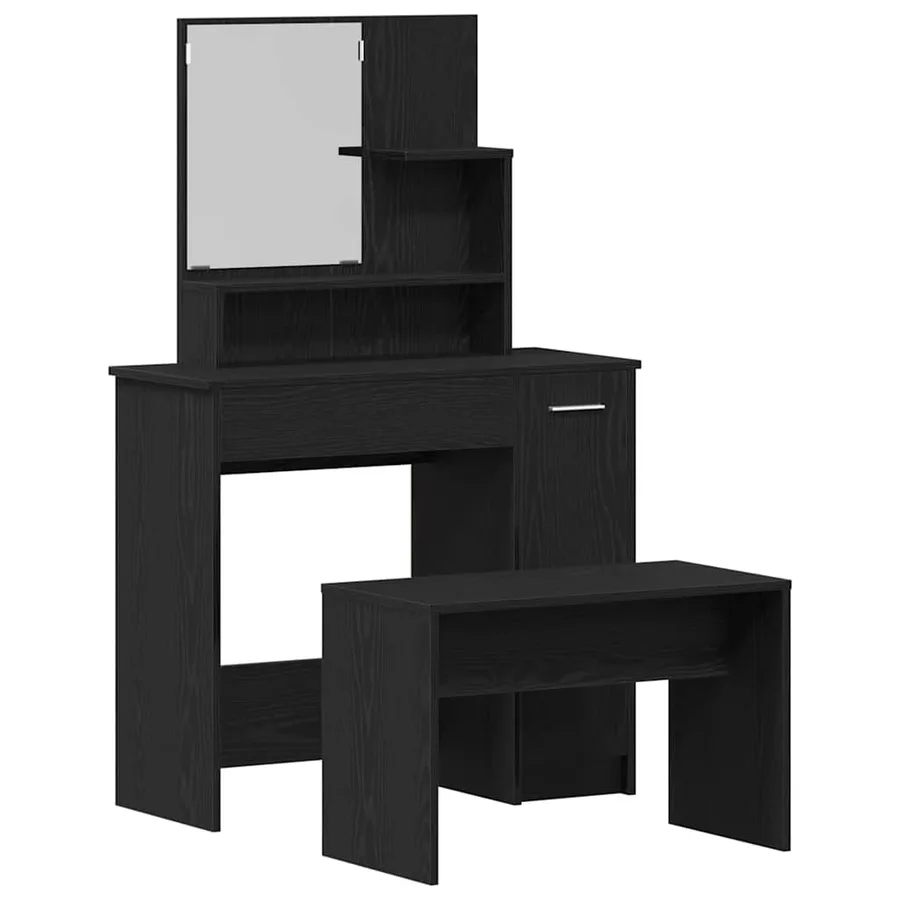 Ensemble de Coiffeuse 2 pcs Chêne noir Bois d'ingénierie - 2